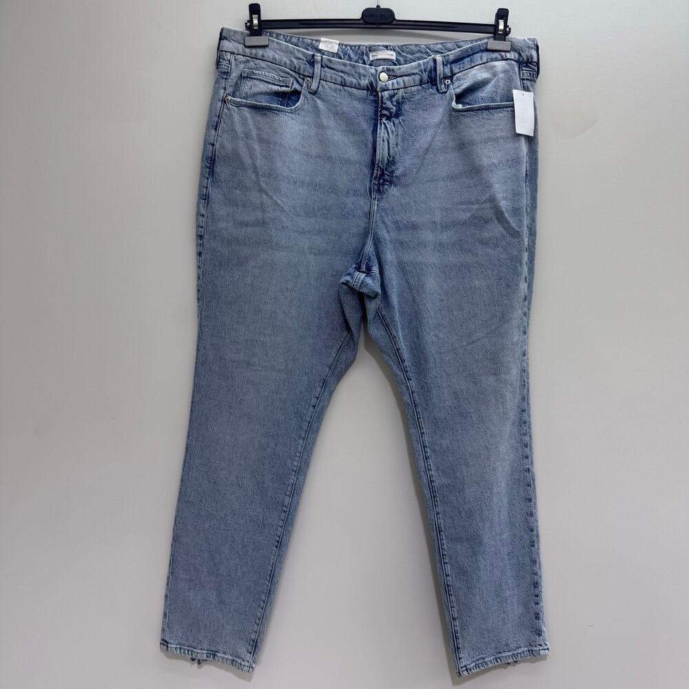 NWT Good American Good Classic Slim Fit Jeans Blue US 20 Neutral Preppy Modest